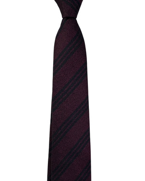 Armani Tie Bordeaux Black Textured Stripes