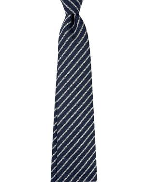 Armani Tie Midnight Blue Stripes - Woven Silk