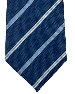 Armani Tie Dark Blue Silver Stripes - Emporio Armani