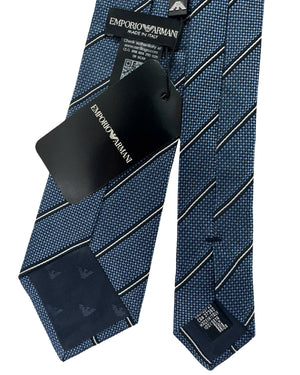 Armani Silk Tie Midnight Blue Stripes