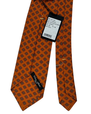 Cesare Attolini Sevenfold Tie Burnt Orange Motif