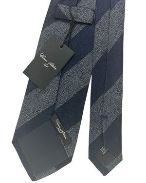 Cesare Attolini Tie Charcoal Gray With Midnight Blue