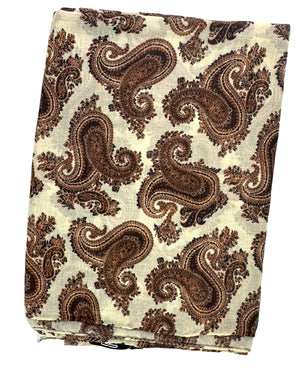 Cesare Attolini Scarf Brown White Paisley