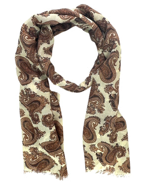 Cesare Attolini Scarf Brown White Paisley