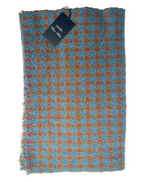 Cesare Attolini Scarf Brown Green Blue - Luxury Cashmere Shawl