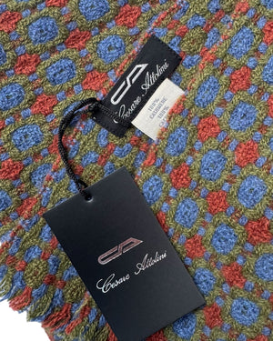 Cesare Attolini Scarf Brown Blue Forest Green - Luxury Cashmere Shawl