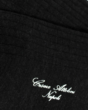 Cesare Attolini Wool Socks Black US 12 - EUR 46 - Over The Calf