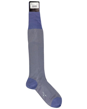 Cesare Attolini Socks Lilac Design - Over The Calf EU 45 - US 11 1/2 FINAL SALE