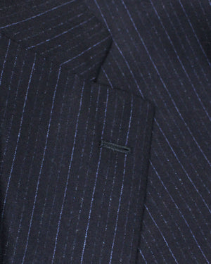Cesare Attolini Suit Midnight Blue Stripes New