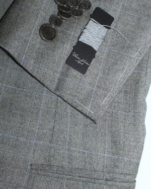 Cesare Attolini Wool Suit Gray Windowpane Design EU 50/ US 40