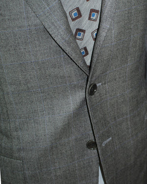 Cesare Attolini Wool Suit Gray Windowpane Design EU 50/ US 40