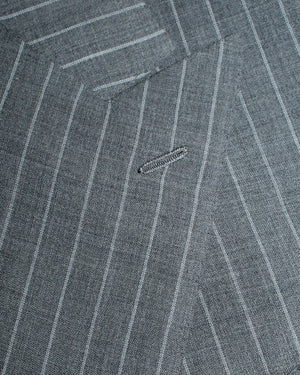 Cesare Attolini Suit Gray Stripes - Peak Lapel New
