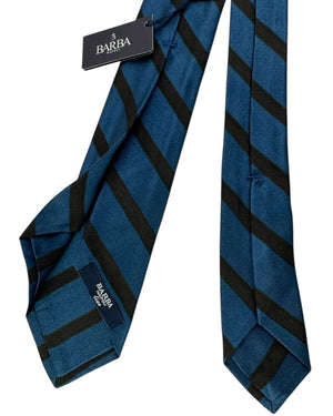 Barba Sevenfold Tie Royal Blue with Burgundy Accent Stripe