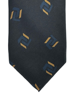 Barba Sevenfold Tie Dark Gray Geometric - Sartorial