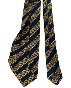 Battisti Sevenfold Midnight Blue Mustard Texture Stripes