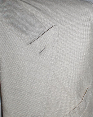 Luigi Borrelli Sport Coat Light Gray EU 52/ US 42 - Double Breasted Peak Lapel - Wool Linen