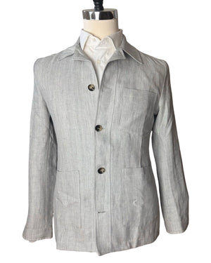 Borrelli Jacket Gray Wool Linen