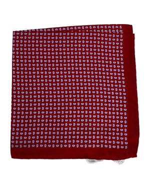 Luigi Borrelli Pocket Square Red Blue Mini Paisley