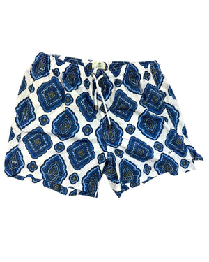 Luigi Borrelli Swim Shorts Blue Medallion Design
