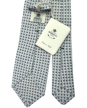 Borrelli Tie Gray Geometric Design