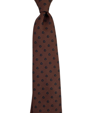 Brioni Silk Tie Brown Geometric
