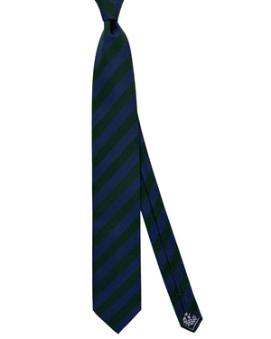 Brioni Silk Tie Lapis Blue Dark Green Stripes