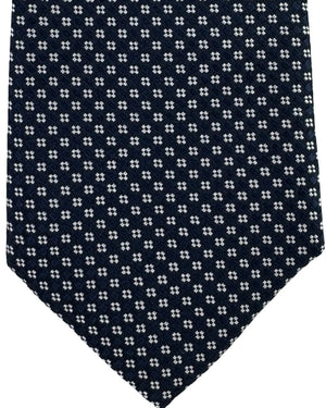 Canali Tie Midnight Blue White Micro Pattern