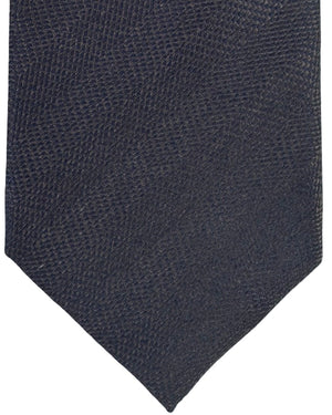 Canali Tie Solid Brown Midnight Blue