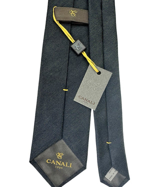 Canali silkTie Midnight Blue Green Pattern