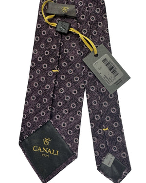 Canali Tie Purple Circles Design