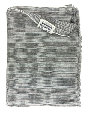 Brunello Cucinelli Scarf White Silver Black Light Pink Stripes - Linen Shawl SALE