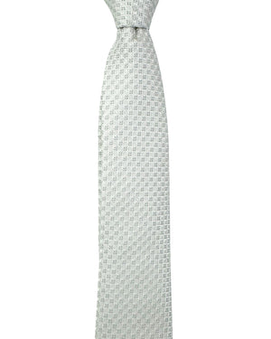 Dolce & Gabbana Skinny Tie Silver Gray Geometric SALE