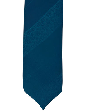 Dolce & Gabbana Skinny Tie Teal Patterned Stripes