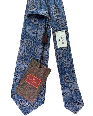 Etro Tie Blue Gray Paisley