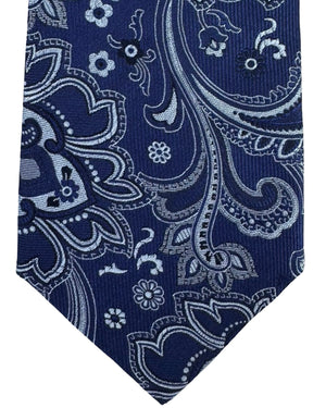 Etro Tie Navy White Floral Paisley Pattern