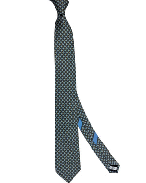 Salvatore Ferragamo Tie Gray Blue Fish Novelty