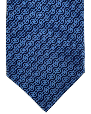 Salvatore Ferragamo Tie Navy Blue Interwoven Gancini