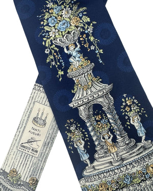 Fornasetti Tie Navy Tanti Auguri - Wide Necktie