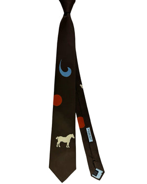 Gene Meyer Tie Novelty Horse Design Hand Made In Italy