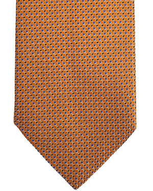 Giampaolo Silk Tie Orange Royal Blue Silver