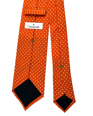 Giampaolo Silk Tie Orange Dots SALE