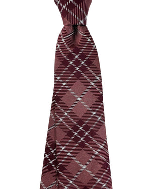 Givenchy Silk Tie Brown Silver Plaid Design SALE
