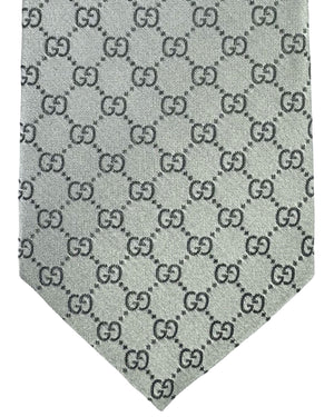 Gucci Tie GG Pattern Gray Silver