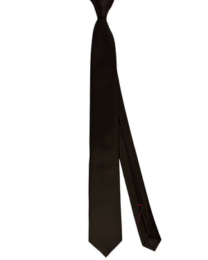 Isaia Tie Dark Brown Solid