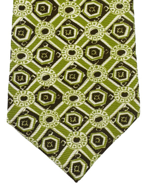 Kiton Sevenfold Tie Green Brown White