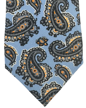Kiton Sevenfold Tie Periwinkle Blue Paisley