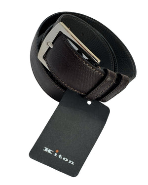 Kiton Leather Belt Dark Brown 100 / 40