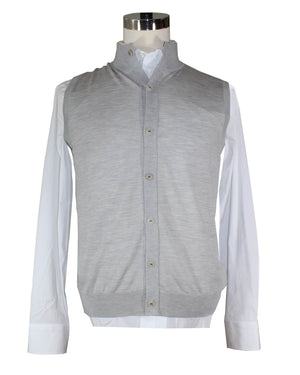 Kiton Sleeveless Cardigan Gray Button Front Wool EU 50 / M SALE