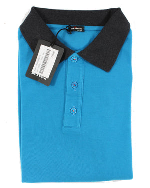 Kiton Polo Shirt Aqua Blue New
