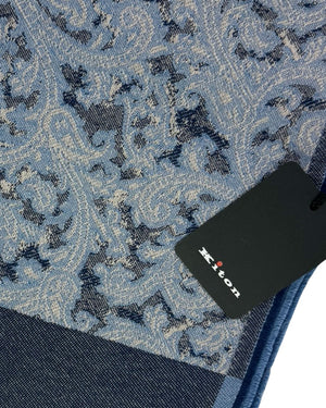 Kiton Scarf Blue Gray - Cashmere Wool Silk Men Shawl SALE